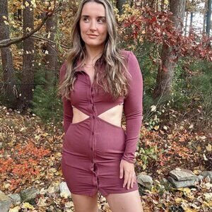 Purple Cut Out Dress - small